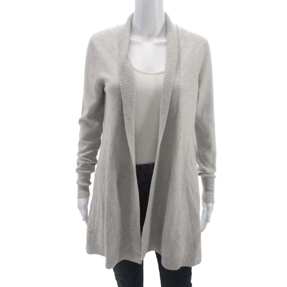 Repeat Womens Cashmere Gray Collared Cardigan Long Sleeve Size XS